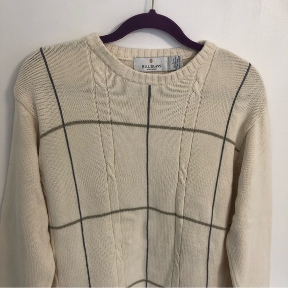 BILL BLASS Menswear Men’s Cream Crewneck Knit Pullover Sweater Size L - Picture 2 of 11